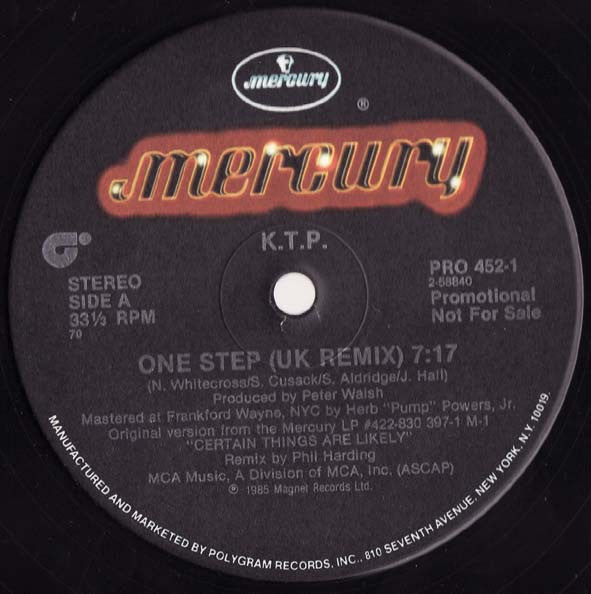 K. T. P.* : One Step (12", Promo)