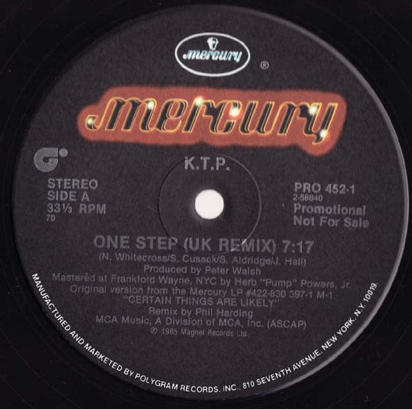 K. T. P.* : One Step (12", Promo)