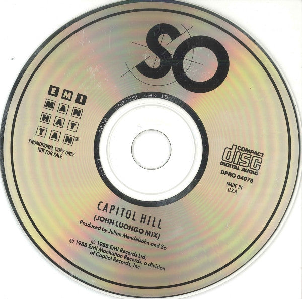 So (2) : Capitol Hill (John Luongo Mix) (CD, Single, Promo)