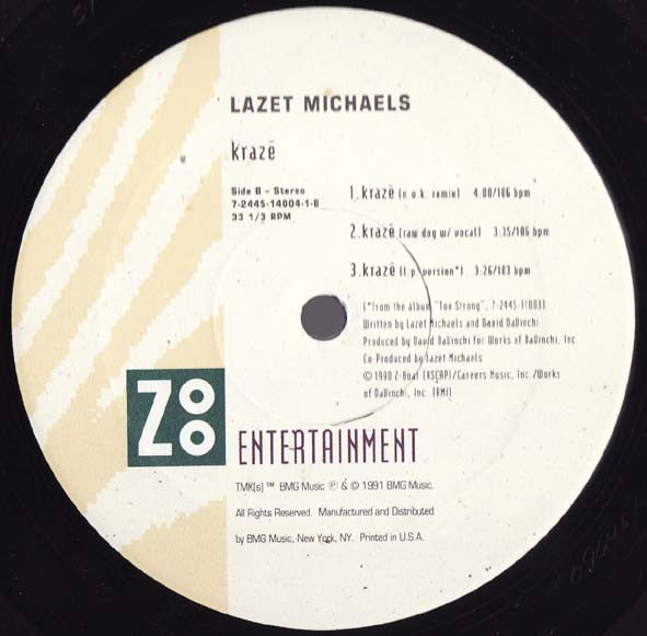 Lazet Michaels : Krazē (12", Single)