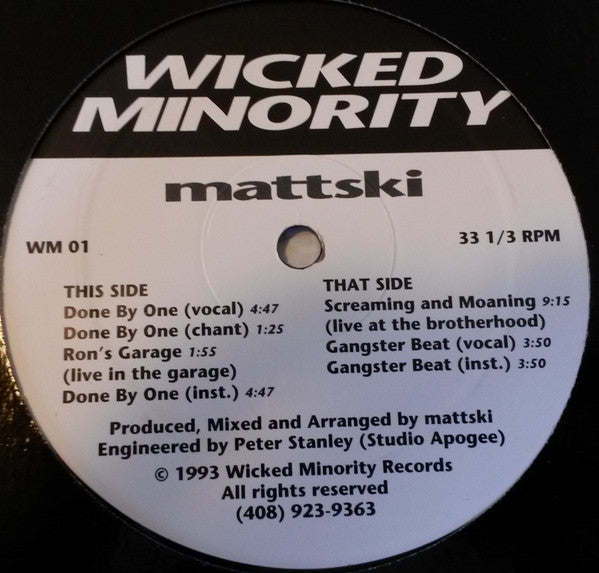 Mattski : Done By One (12")