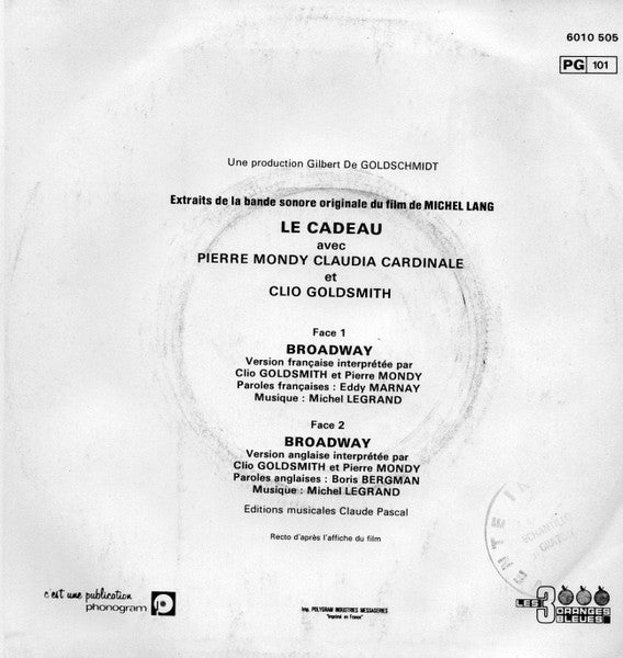 Michel Legrand, Pierre Mondy, Clio Goldsmith : Broadway (7", Single)