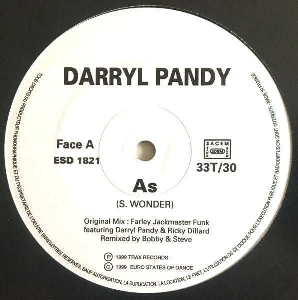 Darryl Pandy : As / Love Can't Turn Around (12")