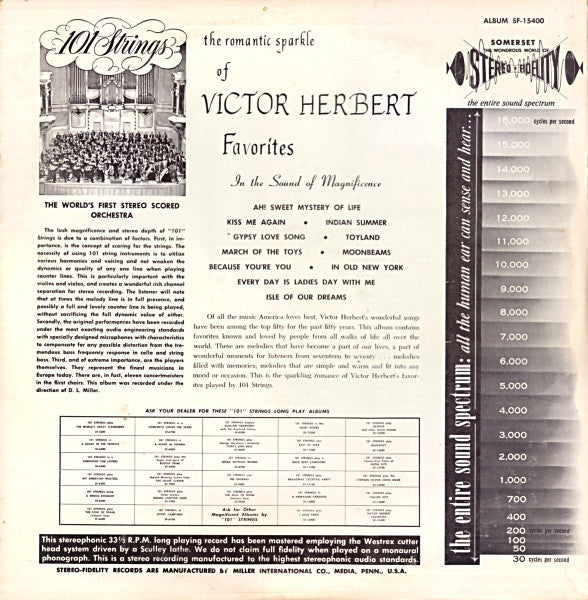 101 Strings : The Sparkle And Romance Of Victor Herbert (LP, Album)