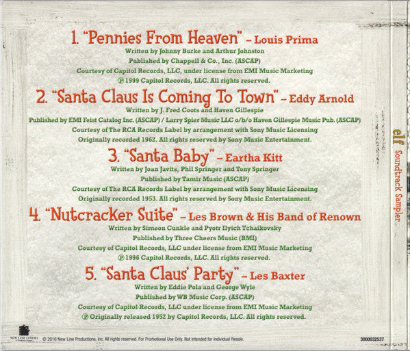 Various : Elf (Soundtrack Sampler) (CD, Promo, Smplr)