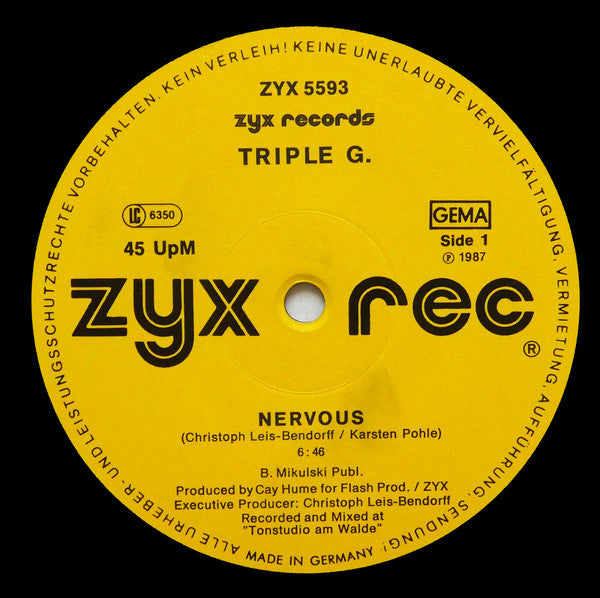 Triple G. : Nervous (12")