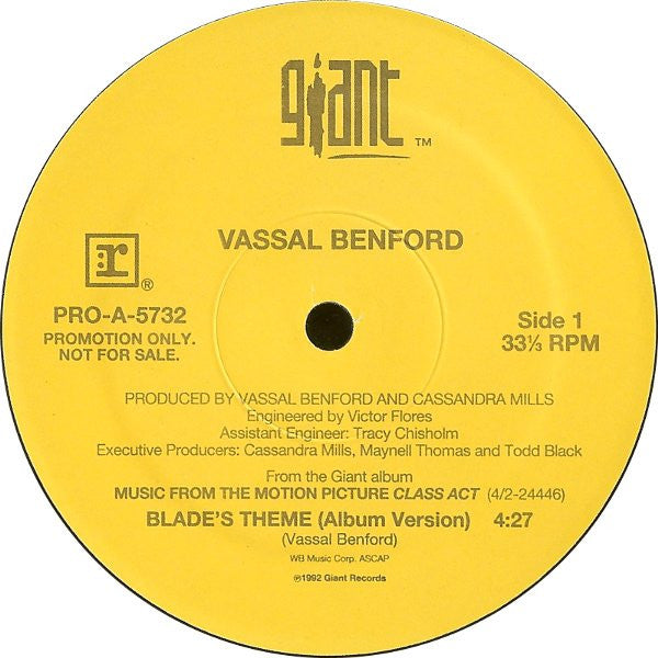 Vassal Benford : Blade's Theme (12", Promo)