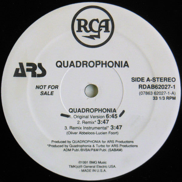 Quadrophonia : Quadrophonia (12", Maxi, Promo)
