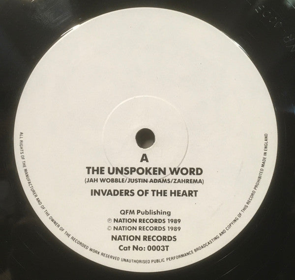 Invaders Of The Heart* : The Unspoken Word (12", Single)