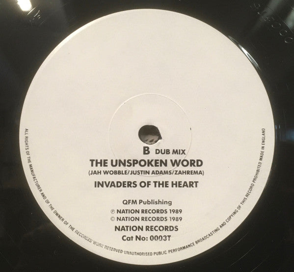 Invaders Of The Heart* : The Unspoken Word (12", Single)