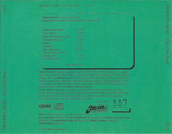 Grateful Dead* : Choc Choc Dead (CD, Ltd, Num, Unofficial)
