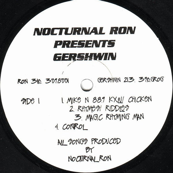 Nocturnal Ron Presents Gershwin BLX : Mike N 88.9 KXLU / Chicken (12")