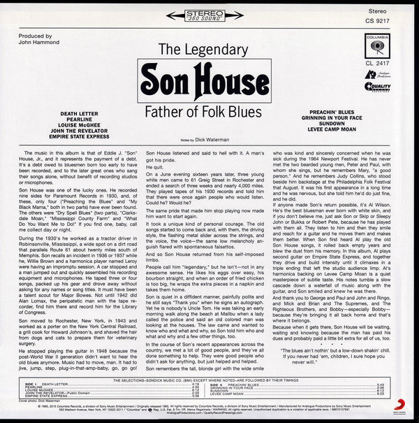 Son House : Father Of Folk Blues (LP, Album, Ltd, RE, RM, 200)