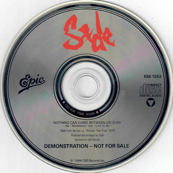 Sade : Nothing Can Come Between Us (CD, Single, Promo)