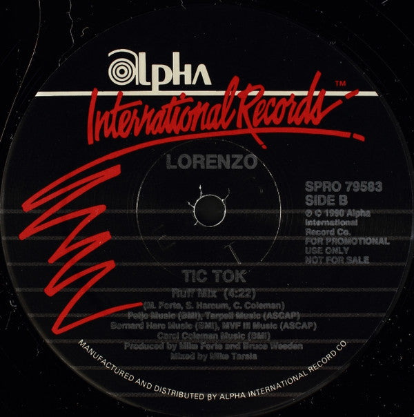 Lorenzo* : Tic Tok (12", Promo)