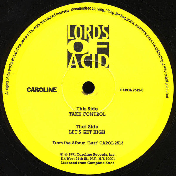 Lords Of Acid : Take Control (12")