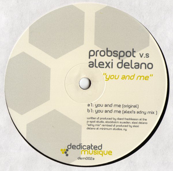 Probspot Vs Alexi Delano : You And Me (12", Ltd, Promo)