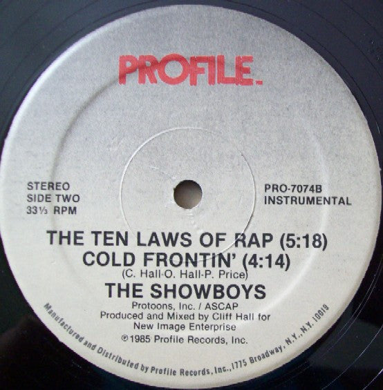 The Showboys : The Ten Laws Of Rap / Cold Frontin' (12")