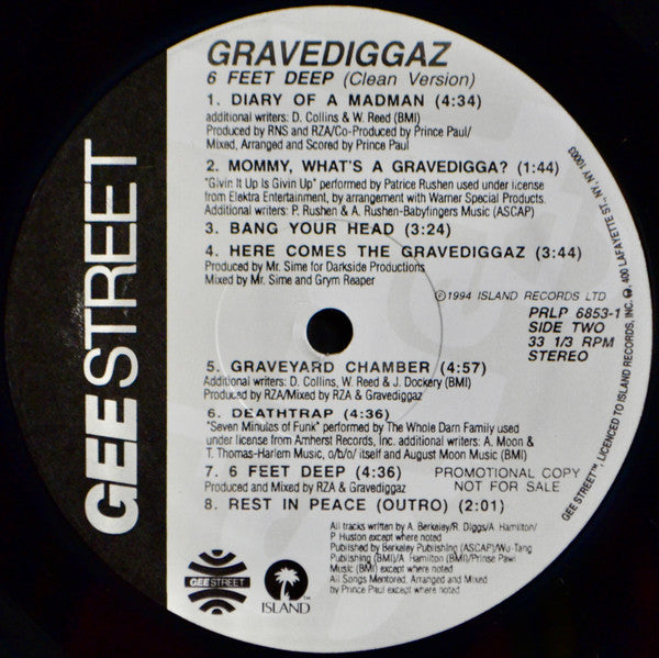 Gravediggaz : 6 Feet Deep (LP, Album, Promo, Cle)