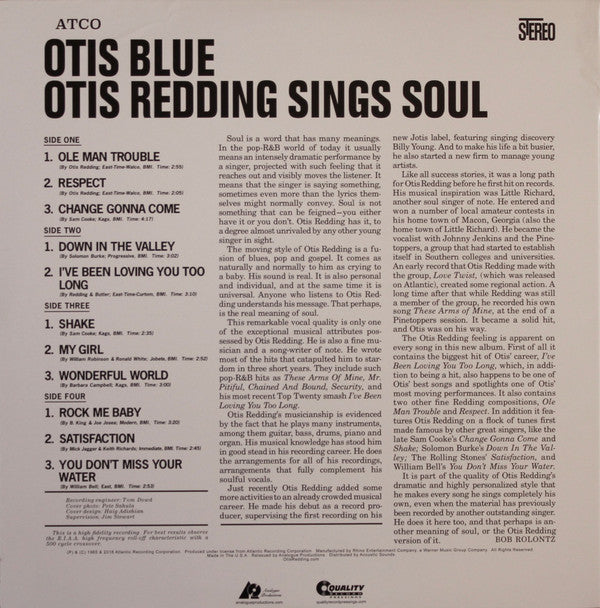Otis Redding : Otis Blue / Otis Redding Sings Soul (2x12", Album, RE, RM, 200)