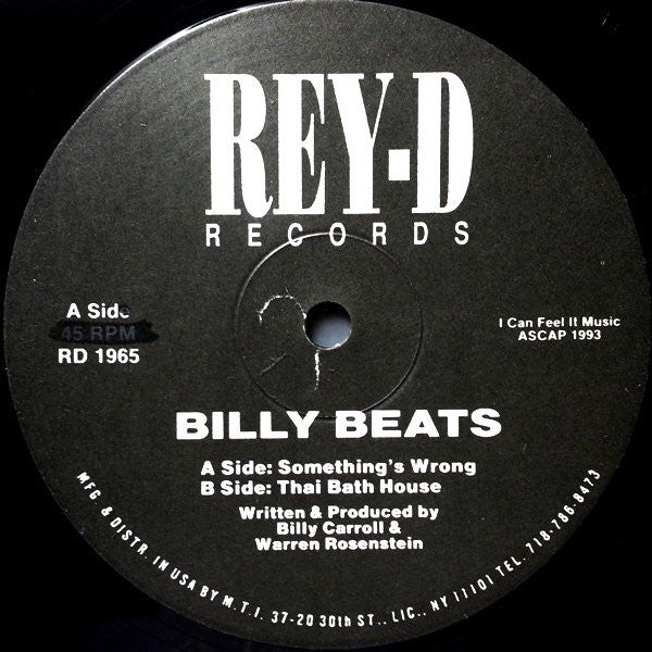 Billy Beats : Something's Wrong / Thai Bath House (12")