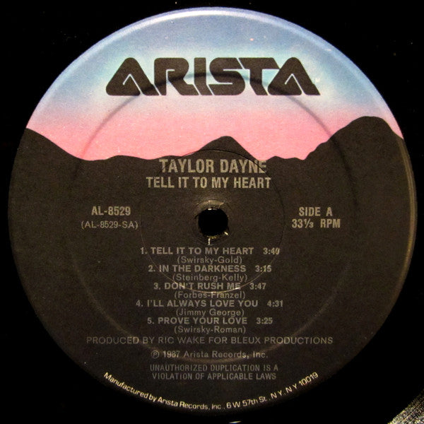 Taylor Dayne : Tell It To My Heart (LP, Album)