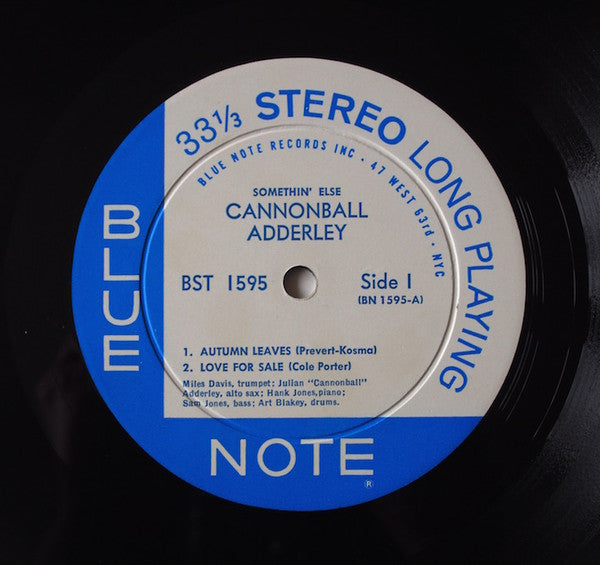 Cannonball Adderley, Miles Davis, Hank Jones, Sam Jones, Art Blakey : Somethin' Else (LP, Album)