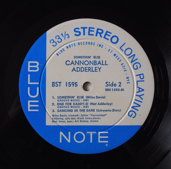 Cannonball Adderley, Miles Davis, Hank Jones, Sam Jones, Art Blakey : Somethin' Else (LP, Album)