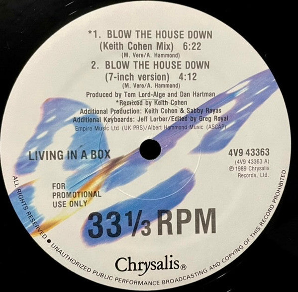 Living In A Box : Blow The House Down (12", Promo)
