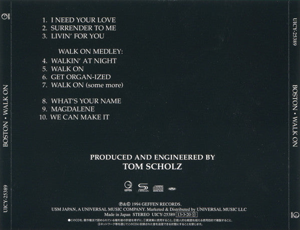 Boston : Walk On (CD, Album, RE, RM, SHM)