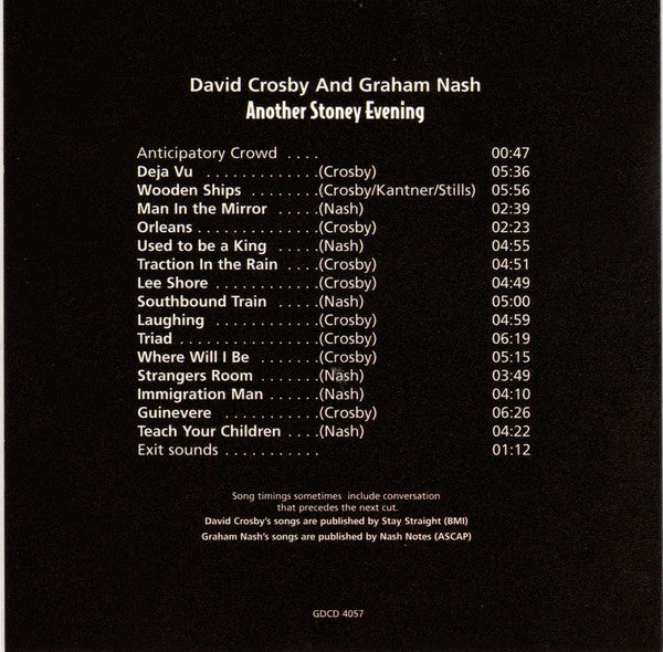 Crosby-Nash* : Another Stoney Evening (CD, Album, CMC)