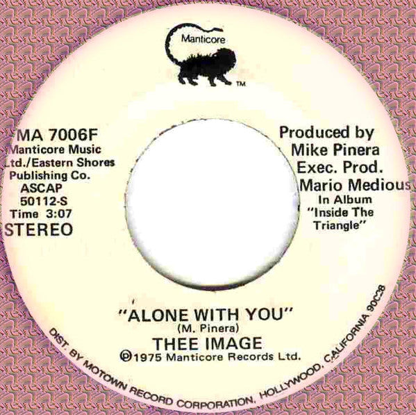 Thee Image : Alone With You (7", Single, Mono, Promo)