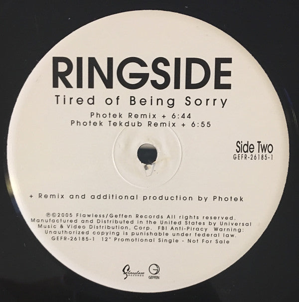 Ringside : Tired Of Being Sorry (12", Promo)
