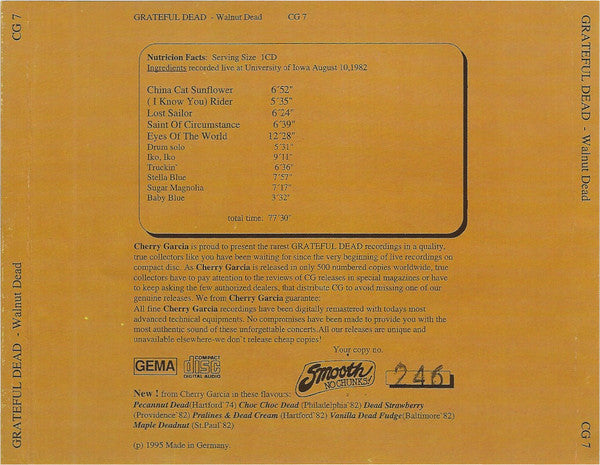 Grateful Dead* : Walnut Dead (CD, Ltd, Num, Unofficial)