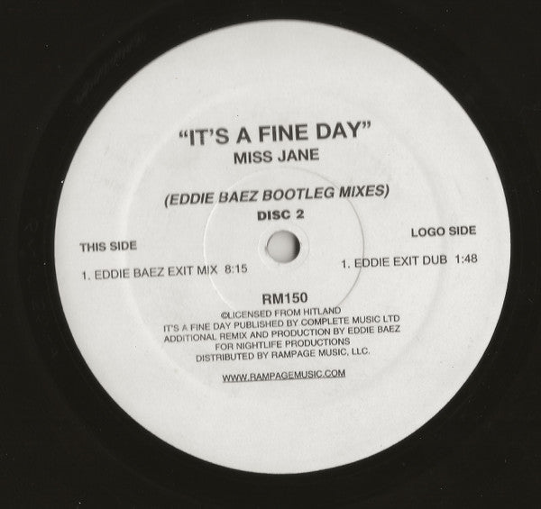 Miss Jane : It's A Fine Day (2x12")