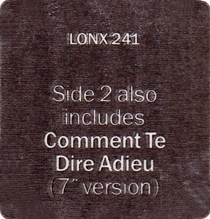 Jimmy Somerville Featuring June Miles Kingston* : Comment Te Dire Adieu (12", Single)