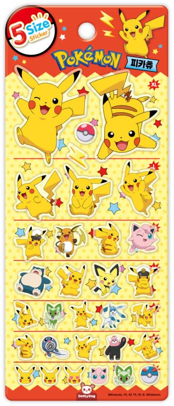 Pokemon 5 Size Sticker Sheet