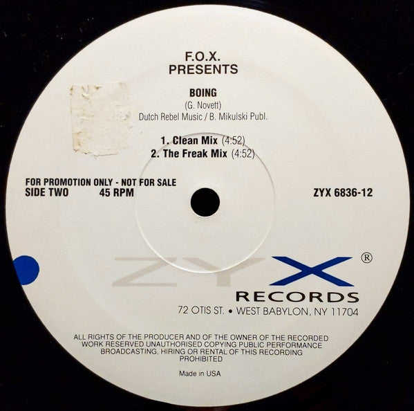 F.O.X. : Boing (12", Promo)