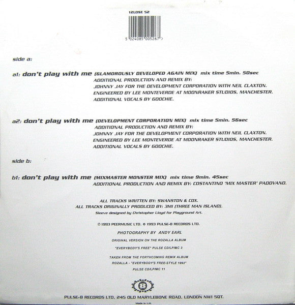 Rozalla : Don't Play With Me (12", Single)