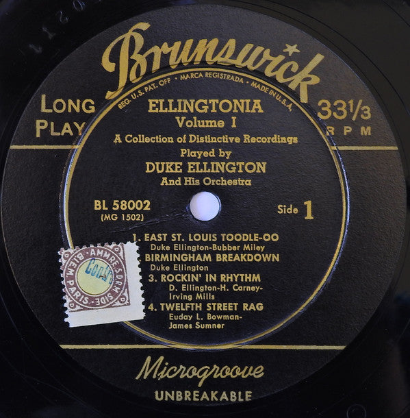 Duke Ellington And His Orchestra : Ellingtonia- Volume One (10", Comp, RE)