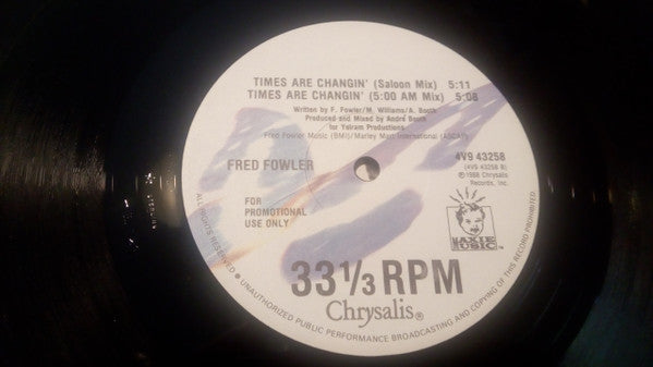 Fred Fowler : Times Are Changin' (12", Promo)