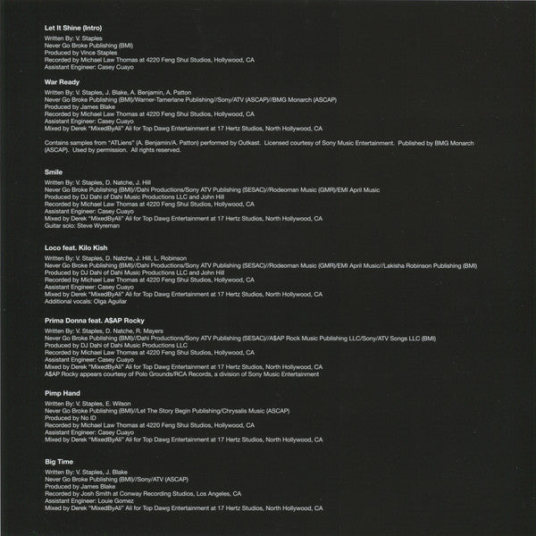 Vince Staples : Prima Donna (10", EP, Ltd, Num, Whi)