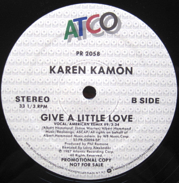 Karen Kamon : Give A Little Love (12", Single, Promo)