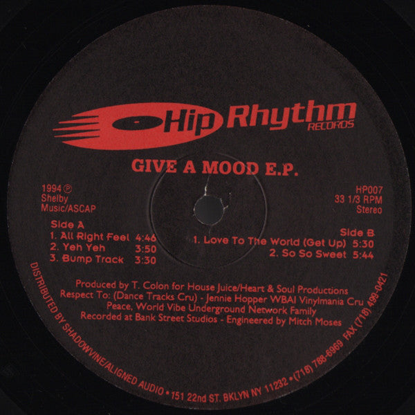 T. Colon* : Give A Mood E.P. (12", EP)