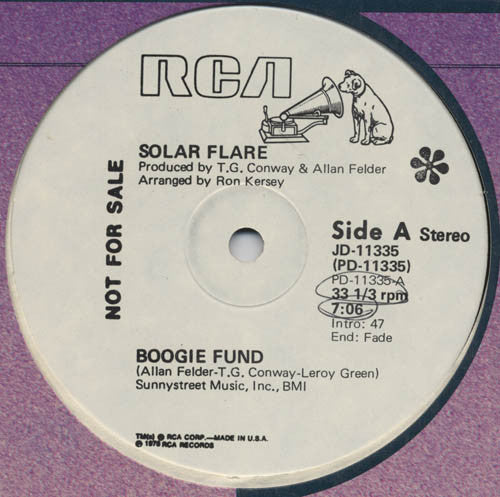 Solar Flare (2) : Boogie Fund / Don't Play With Fire (12", Promo)