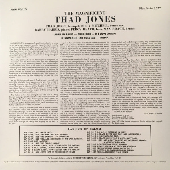 Thad Jones : The Magnificent Thad Jones (LP, Album, Mono, Ltd, RE, 180)