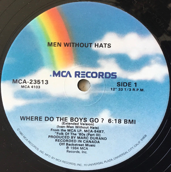 Men Without Hats : Where Do The Boys Go? (Extended Version) (12", Single)