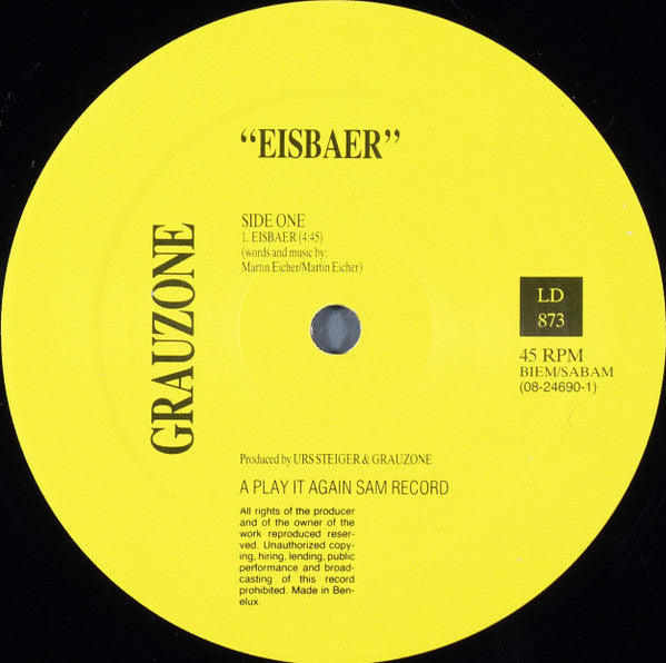 Grauzone : Eisbær (12", Single, RE)