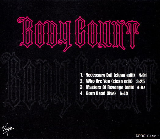 Body Count (2) : Necessary Evil (CD, Single, Promo)