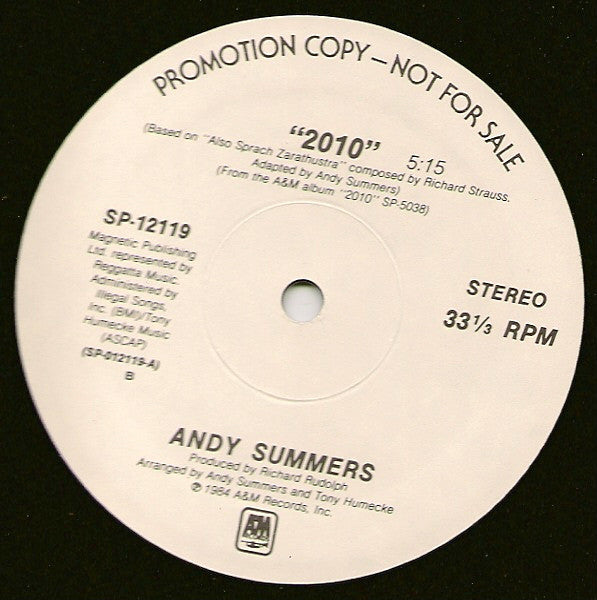 Andy Summers : 2010 / To Hal And Back (12", Promo)